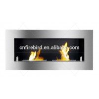 Wall mounted stainless steel bio ethanol fireplace VOG75 with 2 burners