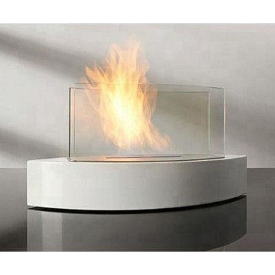 Bio ethanol fireplace FD135W + Stainless steel + Table top