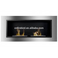 Wall mounted stainless steel bio ethanol fireplace FD30 with 2 burners